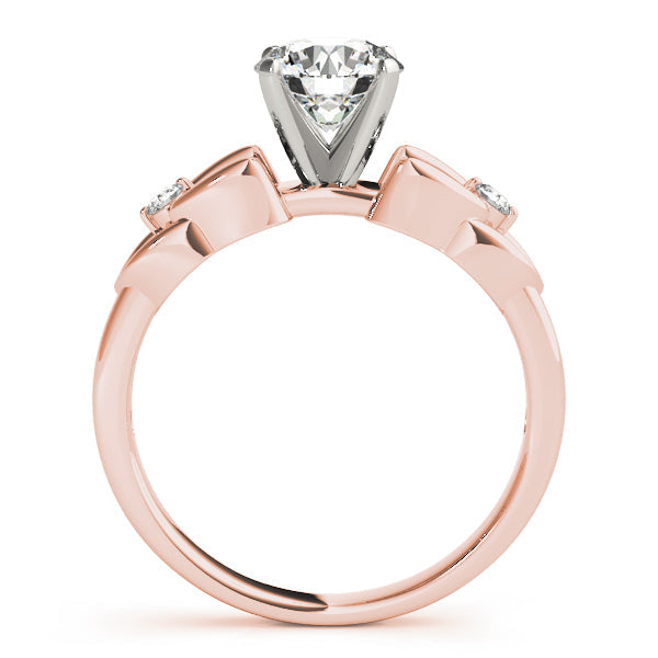 Crowned Celtic Knot 2 Stone Remount Round Diamond Engagement Ring in 10K/14K gold and platinum with certified lab-grown or natural diamonds