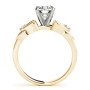 Crowned Celtic Knot 2 Stone Remount Round Diamond Engagement Ring in 10K/14K gold and platinum with certified lab-grown or natural diamonds