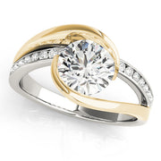 Resplendent Bypass Round Diamond Engagement Ring in 10K/14K gold and platinum with certified lab-grown or natural diamonds