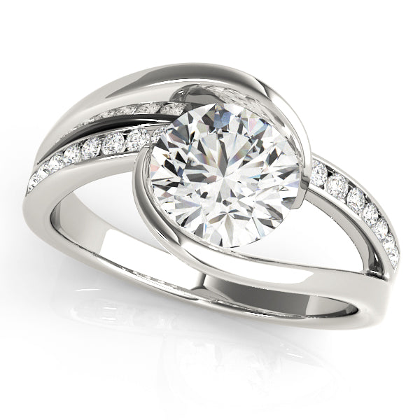 Resplendent Bypass Round Diamond Engagement Ring in 10K/14K gold and platinum with certified lab-grown or natural diamonds