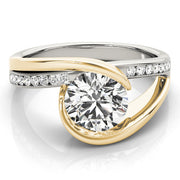 Resplendent Bypass Round Diamond Engagement Ring in 10K/14K gold and platinum with certified lab-grown or natural diamonds
