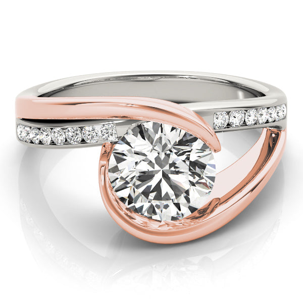 Resplendent Bypass Round Diamond Engagement Ring in 10K/14K gold and platinum with certified lab-grown or natural diamonds