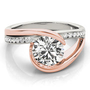 Resplendent Bypass Round Diamond Engagement Ring in 10K/14K gold and platinum with certified lab-grown or natural diamonds