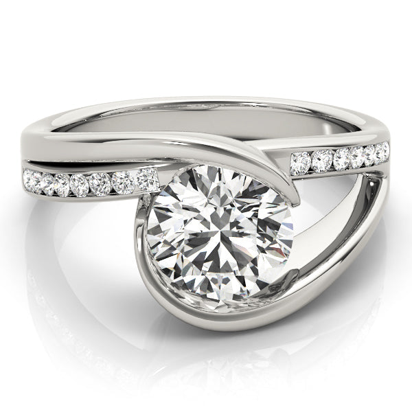 Resplendent Bypass Round Diamond Engagement Ring in 10K/14K gold and platinum with certified lab-grown or natural diamonds