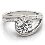 Resplendent Bypass Round Diamond Engagement Ring in 10K/14K gold and platinum with certified lab-grown or natural diamonds