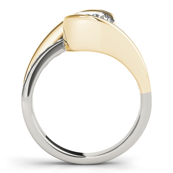 Resplendent Bypass Round Diamond Engagement Ring in 10K/14K gold and platinum with certified lab-grown or natural diamonds