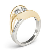 Resplendent Bypass Round Diamond Engagement Ring in 10K/14K gold and platinum with certified lab-grown or natural diamonds