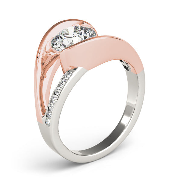 Resplendent Bypass Round Diamond Engagement Ring in 10K/14K gold and platinum with certified lab-grown or natural diamonds