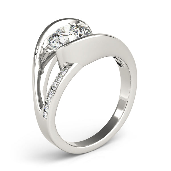 Resplendent Bypass Round Diamond Engagement Ring in 10K/14K gold and platinum with certified lab-grown or natural diamonds