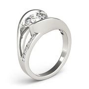 Resplendent Bypass Round Diamond Engagement Ring in 10K/14K gold and platinum with certified lab-grown or natural diamonds