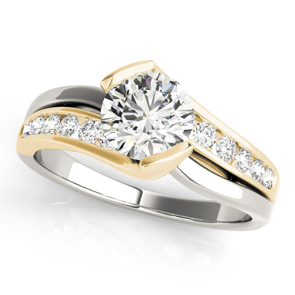 Cherished Bypass Round Diamond Engagement Ring in 10K/14K gold and platinum with certified lab-grown or natural diamonds