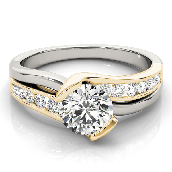 Cherished Bypass Round Diamond Engagement Ring in 10K/14K gold and platinum with certified lab-grown or natural diamonds