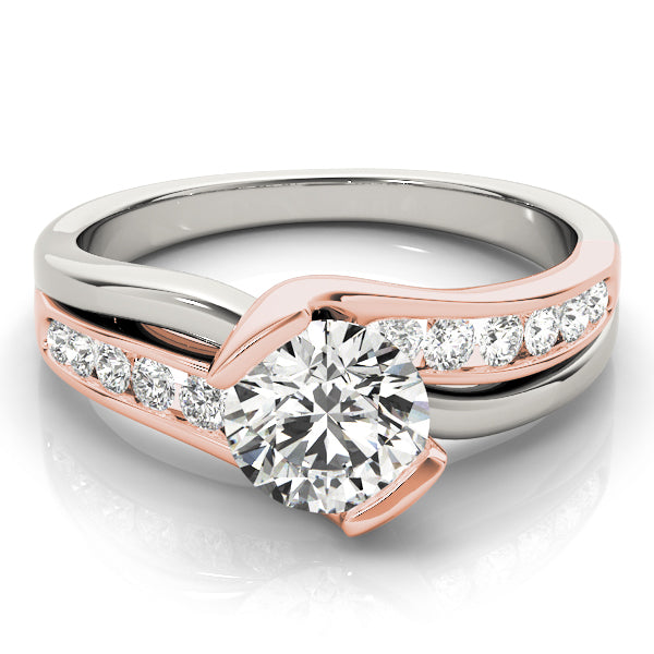 Cherished Bypass Round Diamond Engagement Ring in 10K/14K gold and platinum with certified lab-grown or natural diamonds