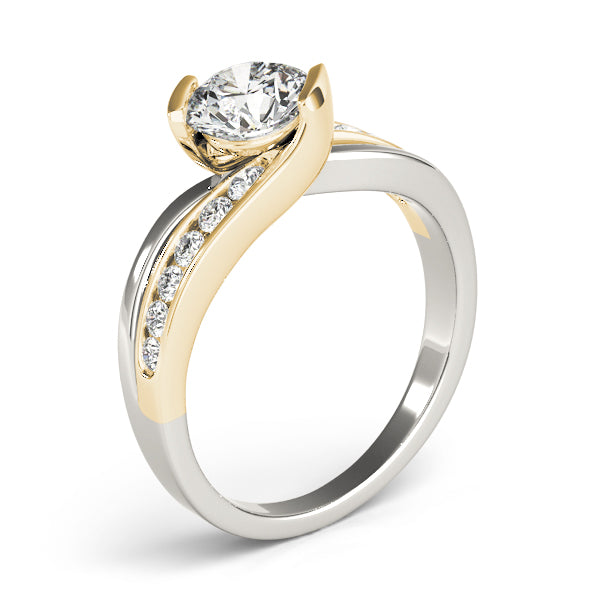 Cherished Bypass Round Diamond Engagement Ring in 10K/14K gold and platinum with certified lab-grown or natural diamonds