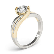 Cherished Bypass Round Diamond Engagement Ring in 10K/14K gold and platinum with certified lab-grown or natural diamonds