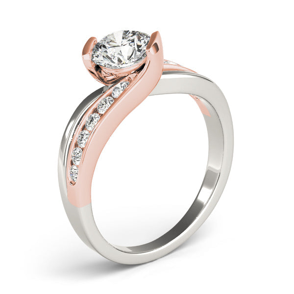 Cherished Bypass Round Diamond Engagement Ring in 10K/14K gold and platinum with certified lab-grown or natural diamonds