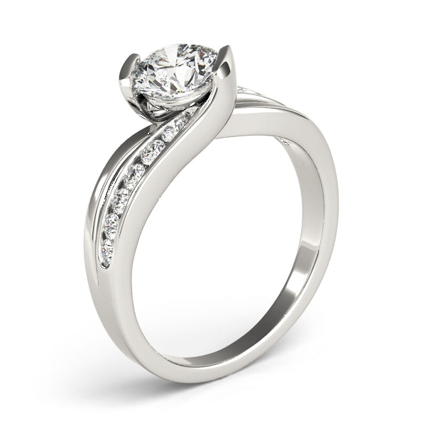 Cherished Bypass Round Diamond Engagement Ring in 10K/14K gold and platinum with certified lab-grown or natural diamonds