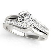 Cherished Bypass Round Diamond Engagement Ring in 10K/14K gold and platinum with certified lab-grown or natural diamonds