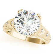 Couture 10mm Shank Design Round Diamond Engagement Ring in 10K/14K gold and platinum with certified lab-grown or natural diamonds