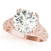 Couture 10mm Shank Design Round Diamond Engagement Ring in 10K/14K gold and platinum with certified lab-grown or natural diamonds