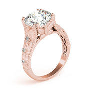 Couture 10mm Shank Design Round Diamond Engagement Ring in 10K/14K gold and platinum with certified lab-grown or natural diamonds