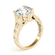 Couture 10mm Shank Design Round Diamond Engagement Ring in 10K/14K gold and platinum with certified lab-grown or natural diamonds