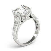Couture 10mm Shank Design Round Diamond Engagement Ring in 10K/14K gold and platinum with certified lab-grown or natural diamonds