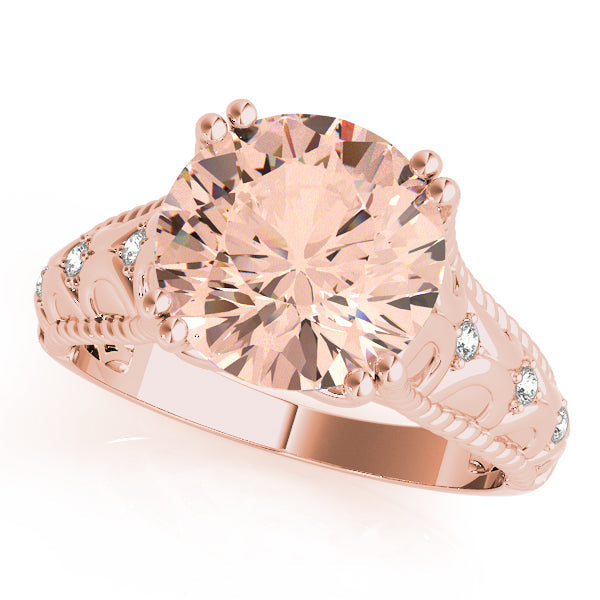 Couture 10mm Shank Design Round Diamond Engagement Ring in 10K/14K gold and platinum with certified lab-grown or natural diamonds