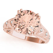 Couture 10mm Shank Design Round Diamond Engagement Ring in 10K/14K gold and platinum with certified lab-grown or natural diamonds