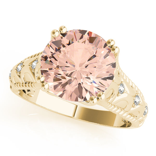 Couture 10mm Shank Design Round Diamond Engagement Ring in 10K/14K gold and platinum with certified lab-grown or natural diamonds