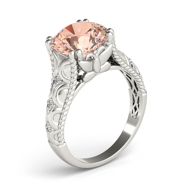 Couture 10mm Shank Design Round Diamond Engagement Ring in 10K/14K gold and platinum with certified lab-grown or natural diamonds