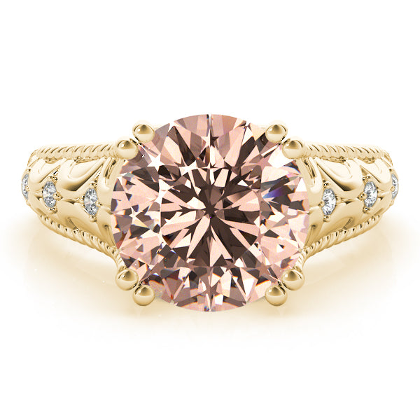 Couture 10mm Shank Design Round Diamond Engagement Ring in 10K/14K gold and platinum with certified lab-grown or natural diamonds