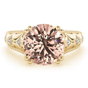 Couture 10mm Shank Design Round Diamond Engagement Ring in 10K/14K gold and platinum with certified lab-grown or natural diamonds