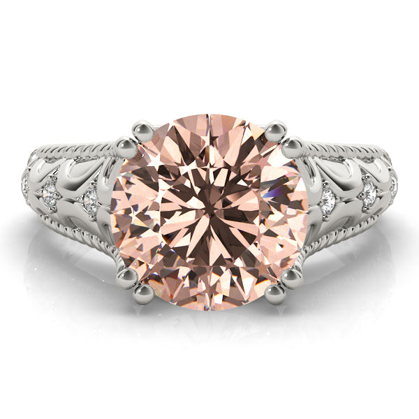 Couture 10mm Shank Design Round Diamond Engagement Ring in 10K/14K gold and platinum with certified lab-grown or natural diamonds
