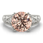 Couture 10mm Shank Design Round Diamond Engagement Ring in 10K/14K gold and platinum with certified lab-grown or natural diamonds