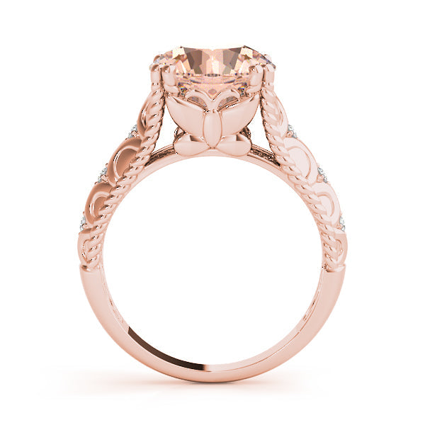 Couture 10mm Shank Design Round Diamond Engagement Ring in 10K/14K gold and platinum with certified lab-grown or natural diamonds