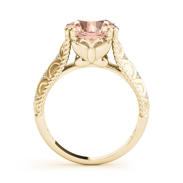 Couture 10mm Shank Design Round Diamond Engagement Ring in 10K/14K gold and platinum with certified lab-grown or natural diamonds