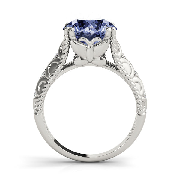 Couture 10mm Shank Design Round Diamond Engagement Ring in 10K/14K gold and platinum with certified lab-grown or natural diamonds