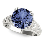 Couture 10mm Shank Design Round Diamond Engagement Ring in 10K/14K gold and platinum with certified lab-grown or natural diamonds