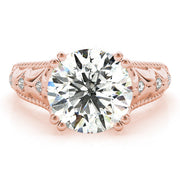 Couture 10mm Shank Design Round Diamond Engagement Ring in 10K/14K gold and platinum with certified lab-grown or natural diamonds