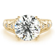 Couture 10mm Shank Design Round Diamond Engagement Ring in 10K/14K gold and platinum with certified lab-grown or natural diamonds