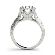 Couture 10mm Shank Design Round Diamond Engagement Ring in 10K/14K gold and platinum with certified lab-grown or natural diamonds