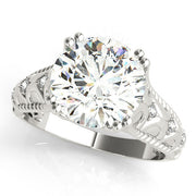Couture 10mm Shank Design Round Diamond Engagement Ring in 10K/14K gold and platinum with certified lab-grown or natural diamonds