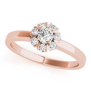 Graceful Cluster Ring Split Prongs Round Diamond Engagement Ring in 10K/14K gold and platinum with certified lab-grown or natural diamonds