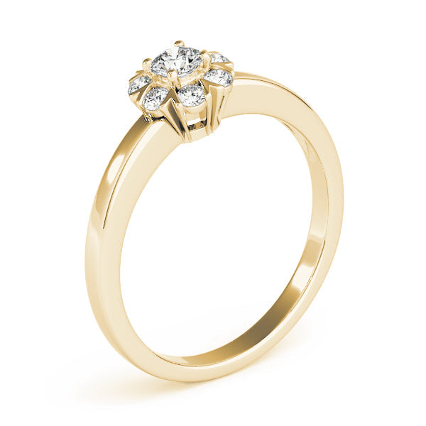 Graceful Cluster Ring Split Prongs Round Diamond Engagement Ring in 10K/14K gold and platinum with certified lab-grown or natural diamonds