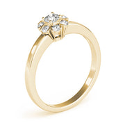 Graceful Cluster Ring Split Prongs Round Diamond Engagement Ring in 10K/14K gold and platinum with certified lab-grown or natural diamonds