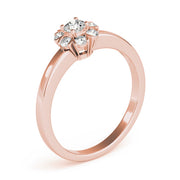 Graceful Cluster Ring Split Prongs Round Diamond Engagement Ring in 10K/14K gold and platinum with certified lab-grown or natural diamonds