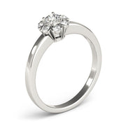 Graceful Cluster Ring Split Prongs Round Diamond Engagement Ring in 10K/14K gold and platinum with certified lab-grown or natural diamonds
