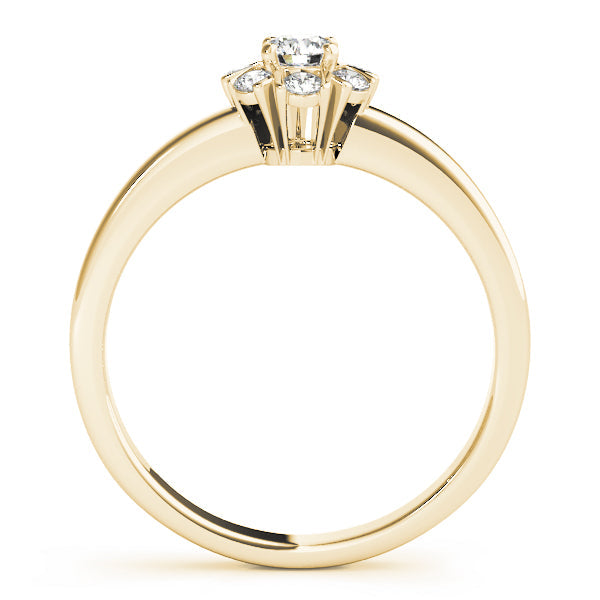 Graceful Cluster Ring Split Prongs Round Diamond Engagement Ring in 10K/14K gold and platinum with certified lab-grown or natural diamonds