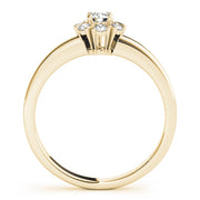 Graceful Cluster Ring Split Prongs Round Diamond Engagement Ring in 10K/14K gold and platinum with certified lab-grown or natural diamonds